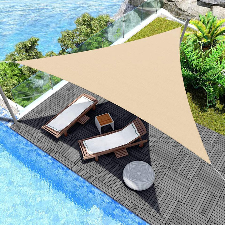 6m Breet grouss Gréisst Pool Sonn Sail Shade